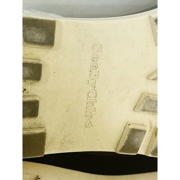 See By Chloe Glyn Platform Sandal Womens 39 US 8 Metallic Silver Espadrilles - Picture 10 of 11